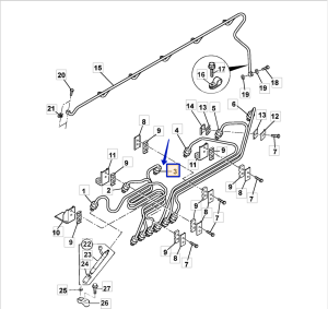 Топливная трубка высокого давления №3 JCB (Original) 02/911253