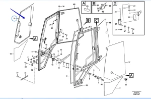 Стекло двери правое верхнее Volvo (BL61/BL71 B) (2012 >) VOE15086918