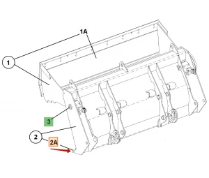 Нож приварной переднего ковша 2345*15*130 мм JCB (Original) 123/02362